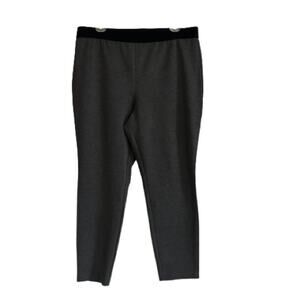 Talbots Soho Gray Black Elastic Waist Pull On Ponte Ankle Pants Size 16